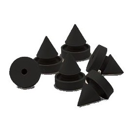 Herco URT601B Metal Frame Door Silencer - Solid Black Rubber - 6 pcs