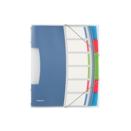 Esselte A4 Divider Book, Translucent, Integrated Index with 6 Compartments, Holds Up to 200 Sheets, Elastic Closure, White, VIVIDA Range, 624029