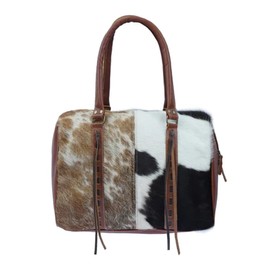 HOPOFLY Closu Stylish Leather & Hairon Weekender Bag - Perfect Women's Overnight, Travel, Gym Bags, Ideal Carry-on Duffel Bag with Ample Space, Handbags as Birthday Gifts for Mom, Sister, Best Friend