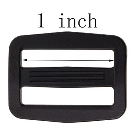 Shapenty Plastic Tri-glide Slides Button Fasteners Adjustable Webbing Triglides Slider Buckle Replacement for Belt Strap Backpack Bags Sewing DIY Craft Accessories, 4PCS (Black, 1Inch)