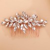 Missgrace Bridal Gold Silver Pink Rhinestones Hair Comb Sparkling Dainty