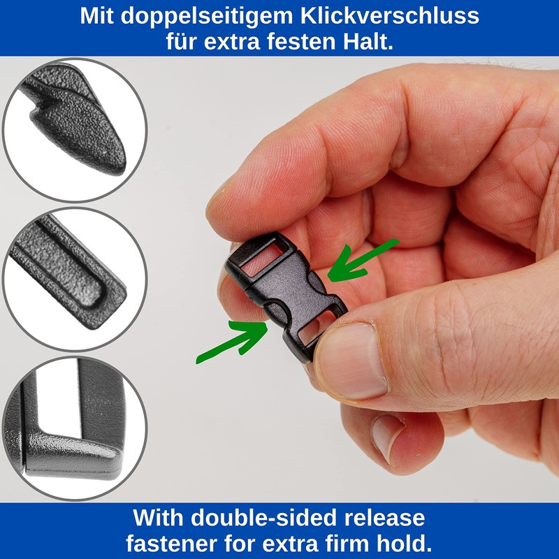 Small Buckles for 10 mm Wide Webbing Straps, 56 Pieces,