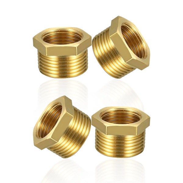 YOUZMY Brass Reducer 1/2 to 3/8 Inch Adaptor (AG Diameter