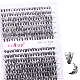 FADLASH Cluster Lashes Fluffy 8-16mm Lash Clusters Volume Lash Extension 280Pcs DIY Lash Clusters D Curl Individual Lashes (30D+40D-0.07-D,8-16mm)