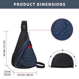 Lohol Triangle Sling Bag Crossbody Bag Backpack Shoulder Bag Sports Outdoor Travel for Women & Men, M-Blue, Utility