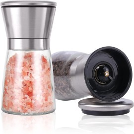 Herda 6 Glass Stainless Steel Kitchen Seasoning Mill Spice Grinder Set