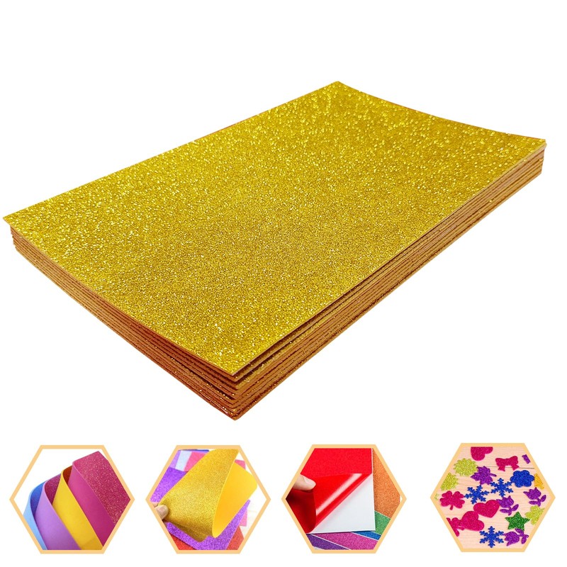 Jtnohx Glitter Foam Sheets with Adhesive Backing, Self Adhesive Eva