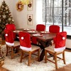 4PCS Velvet Christmas Red Hat Chair Covers Xmas Chair Back
