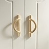 DAPANIY Brushed Gold Cabinet Pulls Drawer Pulls, Half Moon Shape