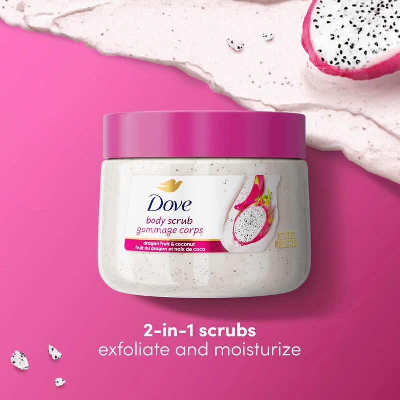 Dove Body Scrub Dragon Fruit & Coconut Cream Body Scrub