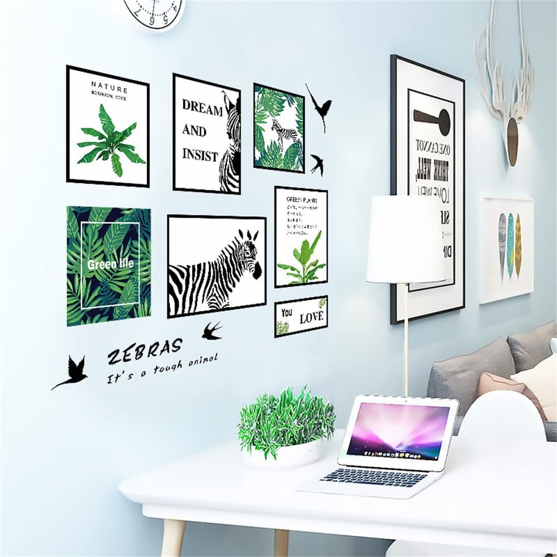 Condessacity Wall Sticker, Cats, Plants, Stylish, Scandinavian Simple Wall Green,