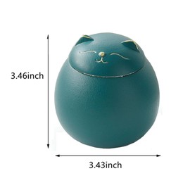 SENLZLU Ceramic Cat Treat Jar With Lid, Decorative Tea Canister, Airtight Cat Cookie Jar for Tea, Candy, or Kitchen Storage