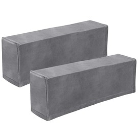 VOSAREA 2pcs Stretch Fabric Armrest Covers Anti-Slip Furniture Protector Armchair Slipcovers for Recliners Sofas Chairs Grey