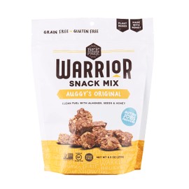 BeeFree Warrior Mix Gluten Free Granola - Chunky Granola Bites | Paleo Granola, Low Carb, Grain Free, Preservative Free, Oat Free | Granola for Yogurt, Low Calorie Snacks | Auggy’s Original Mix, 9 Ounce Bags, 3 Pack
