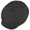 Stetson Men's Hatteras Linen Newsboy Flat Cap Fitted Hat Black