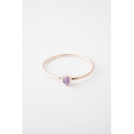 Honeycat Purple Amethyst Crystal Point in 18k Rose Gold Plate | Minimalist, Delicate Jewelry (Rose Gold 5)