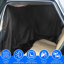 PieJoFpy 3Pcs Car Window Shades 95% Light Blocking Car Curtains Privacy Divider Curtains and Side Car Windows Covers Wide Sedan Car Camping Curtains Baby Shades for Baby Travel Camping Nap(Black)