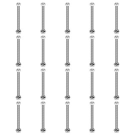 MECCANIXITY M4 x 45mm 304 Stainless Steel Hex Head Screws Bolts, Nuts, Flat & Lock Washers Assortment Kit, Fully Threaded, Bright Finish for Home, Electronic, Machine, 20 Sets