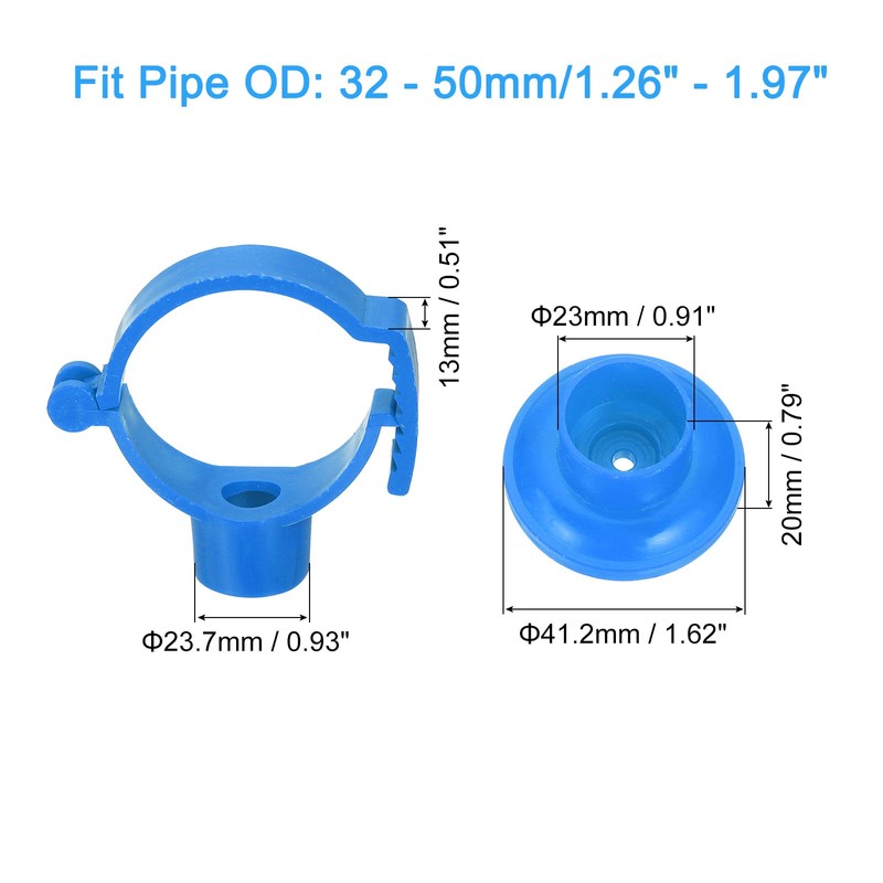 sourcing map 12Pcs PVC Pipe Clamps with Base, Fit for