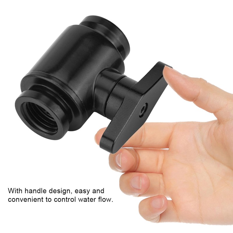 G1/4 Inch Water Cooling Valve, G1/4" Female Black Water Ball