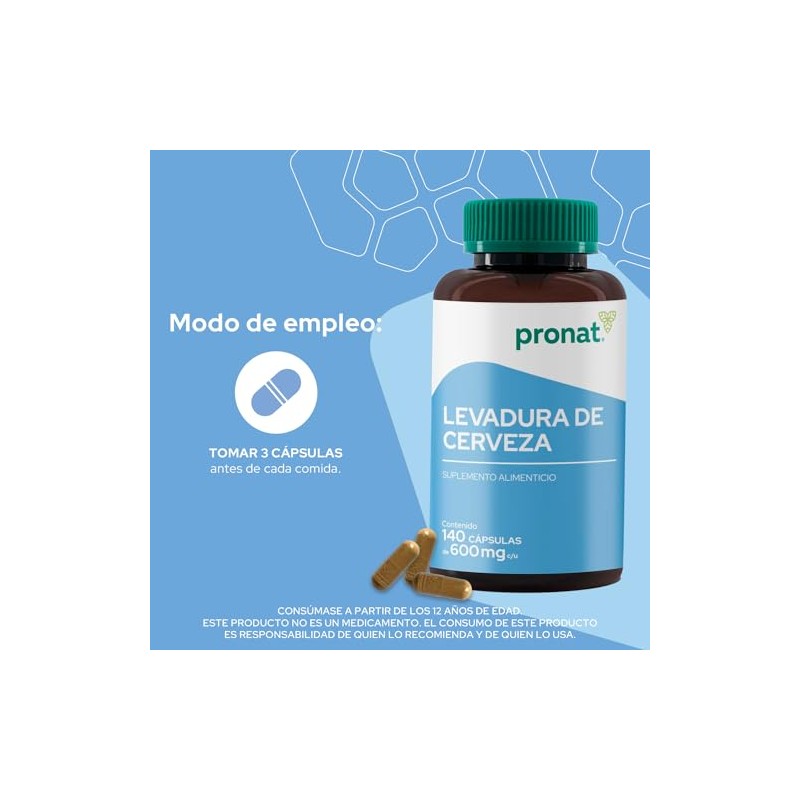 Pronat Levadura Cerveza Suplemento Alimenticio Calcio Fósforo Vitaminas Complejo 140