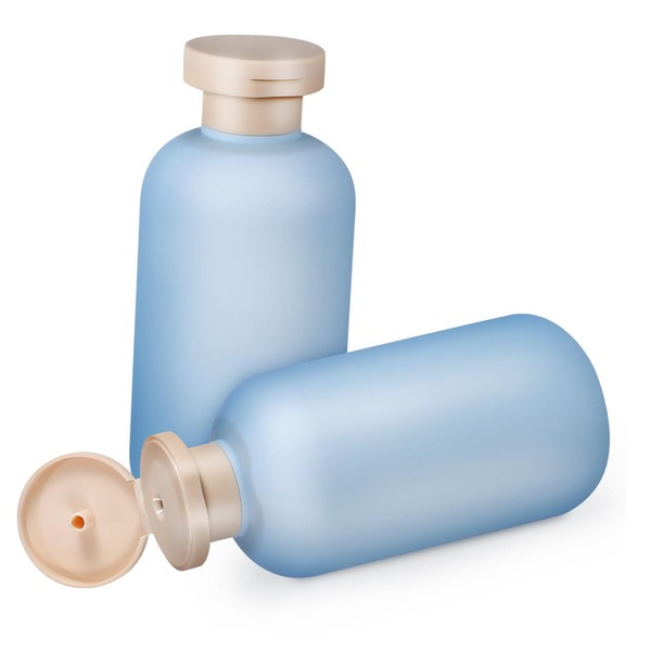 WOONEKY 2 Pcs Travel Shampoo Bottles Leak-Proof Plastic 200ml Refillable