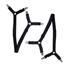 Weilin 2 Pcs Sheet Holders for Bedding, Fitted Sheet Mattress Clips Bed Straps Accessories for Sheets (Black)