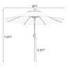 Sunnyglade 9' Solar LED Lighted Patio Umbrella with 8 Ribs/Tilt