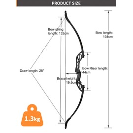 TOPARCHERY Archery Takedown Recurve Bow Hunting Long Bow Alloy Riser for Outdoor Shooting Training- Right Hand - Draw Weight 30lbs 40lbs - with Arrow Sight, Arrow Brush (Black-40lb)