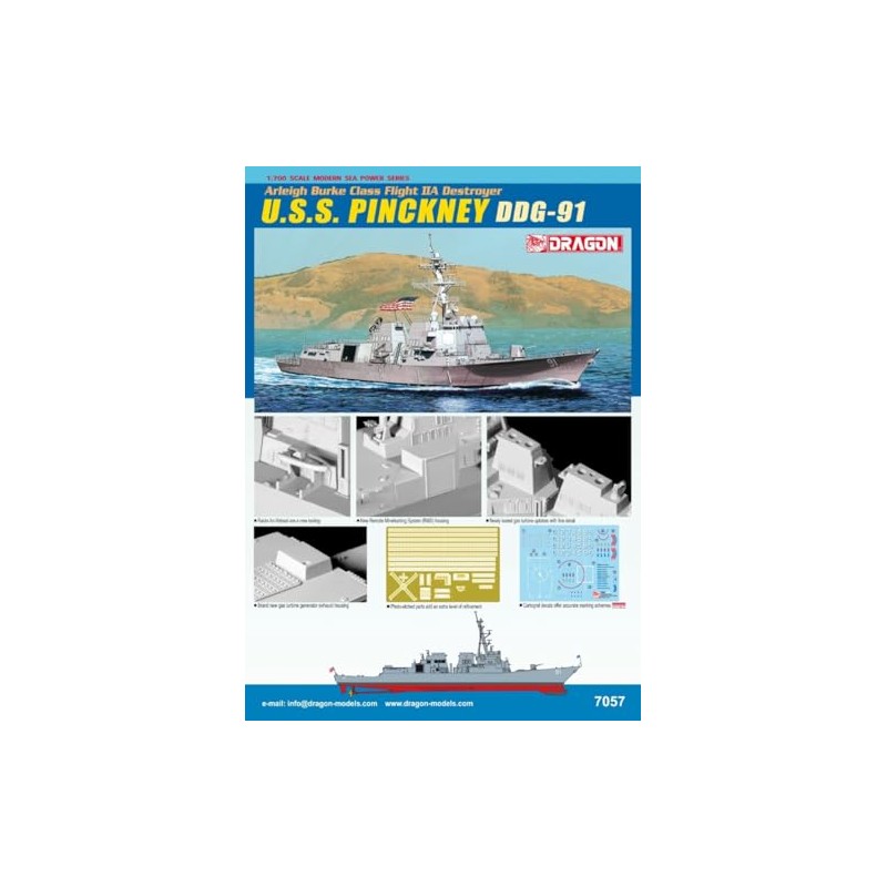 PLATZ DRAGON 1/700 USE, American Aegis Missile Destroyer Pinkney DDG-91