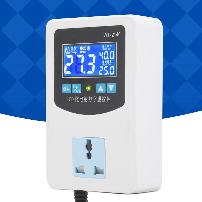 Temperature Controller Digital Microcomputer Intelligent Thermostat Protector Switch 1500WUS Plug