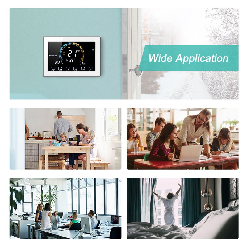 Intelligent Thermostat with LCD Touch Screen Temperature Controller for Home