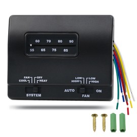 7330F3852 Thermostat Single Stage Heat and Cool Compatible with Coleman RV Air Conditioner Mach Series 7330F3852 Single Stage Heating/Cooling Control Efficient Temperature Regulation (Black)