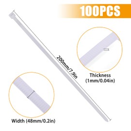 GUNGY Cable Ties White 200 x 4.8 mm Cable Ties UV Resistant Heat Resistant Tensile Strength 22 kg for Cable Management Gardening Workshops Pack of 100