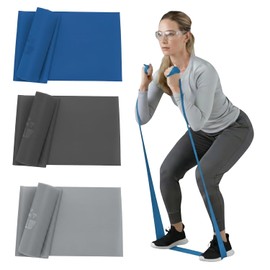 Theraband - Juego de bandas de resistencia, banda elástica profesional sin látex para ejercicios de la parte superior e inferior del cuerpo, entrenamiento de fuerza sin pesas, fisioterapia y pilates, plata, azul y negro, avanzado