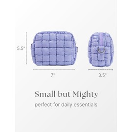 Unilily Quilted Makeup Bag Puffy Cosmetic Bag Cute Puffer Travel Toiletry Bag for Women, Small Makeup Pouch for Purse Quilted Cosmetic Pouch for Essentials Toiletries, Gift for Women, Girls