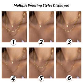 YANCHUN Layered Initial Necklaces for Women Charm Choker Necklace Women's Jewelry Letter A-Z Dainty Gold Necklace Initial Necklaces Summer Serfer Beach Vacation Essentials