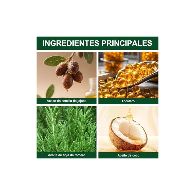 2PCS Aceite de Romero 60ml Cuidado Cabello Cejas Pestañas Barba