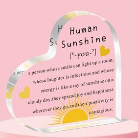 QMVMV Thank You Gifts for Women Appreciation Gifts for Teacher Friends Coworkers Nurse Inspirational Quotes Gift for Mum Sister Human Sunshine Definition Decorative Signs Plaques