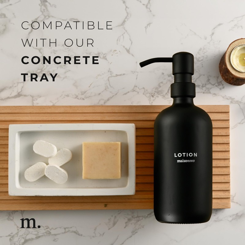 MaisoNovo Soap Dispenser 1-Piece Set | 16.9oz Black Bottles with