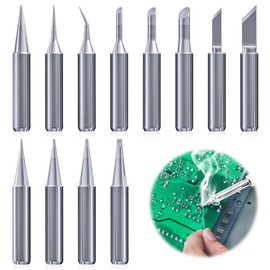 WUISOLQP 900M Soldering Tips, Pack of 12 Soldering Iron Tips, Replacement Soldering Tips for Soldering Stations, Welding Devices, Accessories, Soldering Iron Tip, Replacement Soldering Tips Set,