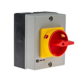 RS Pro 466249 4 Pole DIN Rail Panel Mount Non-Fused Switch Disconnector 20 A 7.5 kW IP65