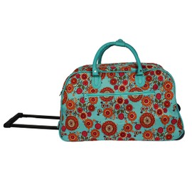 World Traveler Floral Prints 21-Inch Carry-On Rolling Duffel Bag, Wildflowers
