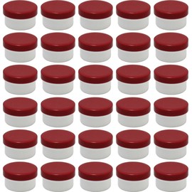 30 ointment cans, flat, 60 ml capacity with red lids
