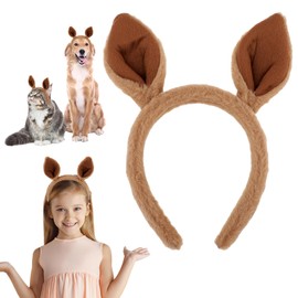 Sibba Kangaroo Headband Cute Hat Ears Headbands Animal Caps Makeup Hairband Costumes Hair Accessorie Fit Women, Party, Washing Face, Spa, Gifts, Cosplay (Brown)