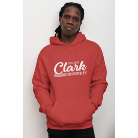 CreateMyTee Vintage Clark University Unisex Hooded Sweatshirt (Red, Medium) - Clark Cougars Apparel