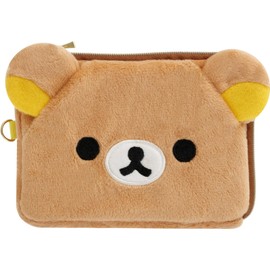 San-X Rilakkuma PB72201 Plush Pass Case, H3.7 x W 5.7 x D 1.4 inches (95 x 145 x 35 mm)