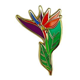 Ficsowy Bird of Paradise Plant Enamel Pin, Bird of Paradise Gift, Flower Lover Pin, Floral Badge, Backpack Pin Of Paradise For Plant Lovers, Gift for Friend (Green)