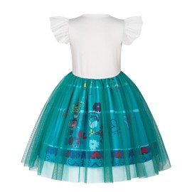 AmzBarley Mirabel Dress up for Girls Encanto Cosplay Costume Childs Themed Party Outfits Christmas Concert Dance Dresses White Age 8-9 Years 140