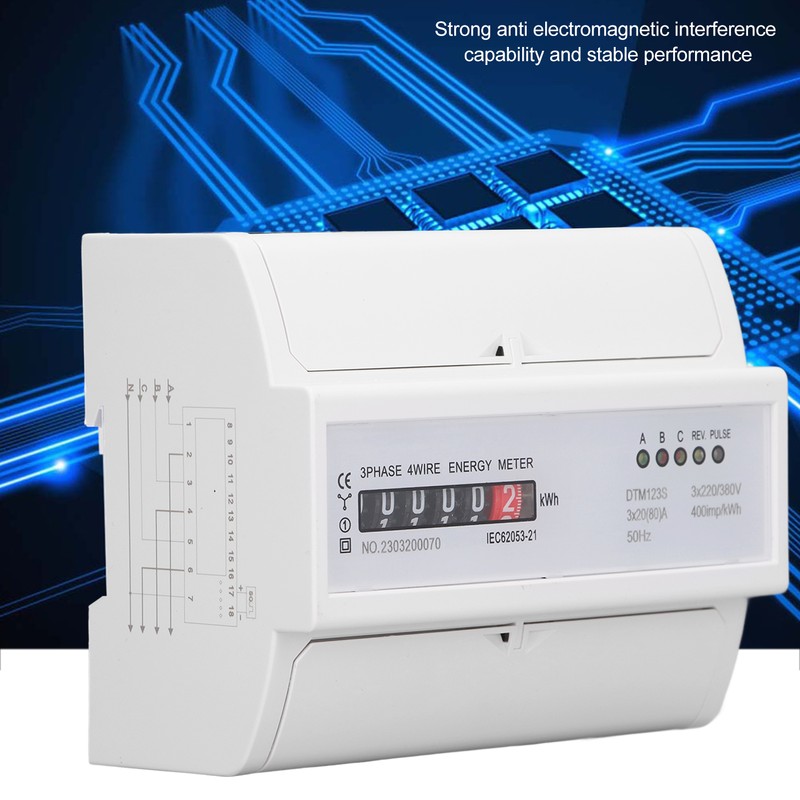 Digital Electric Energy Meter 7P 3 Phase Energy Meter DIN